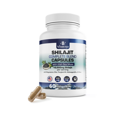 Shilajit Complete Blend - Energy and Endurance - Pure Shilajit Extract - 60 Capsules